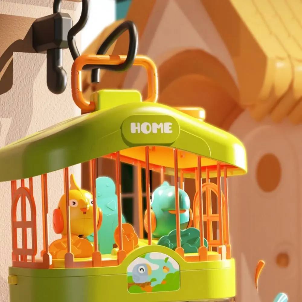 Learn To Speak Chirping Bird Cage Toy Light Sound Design Kids Voice-Activated Birdcage Voice Controlled Induction Parrot