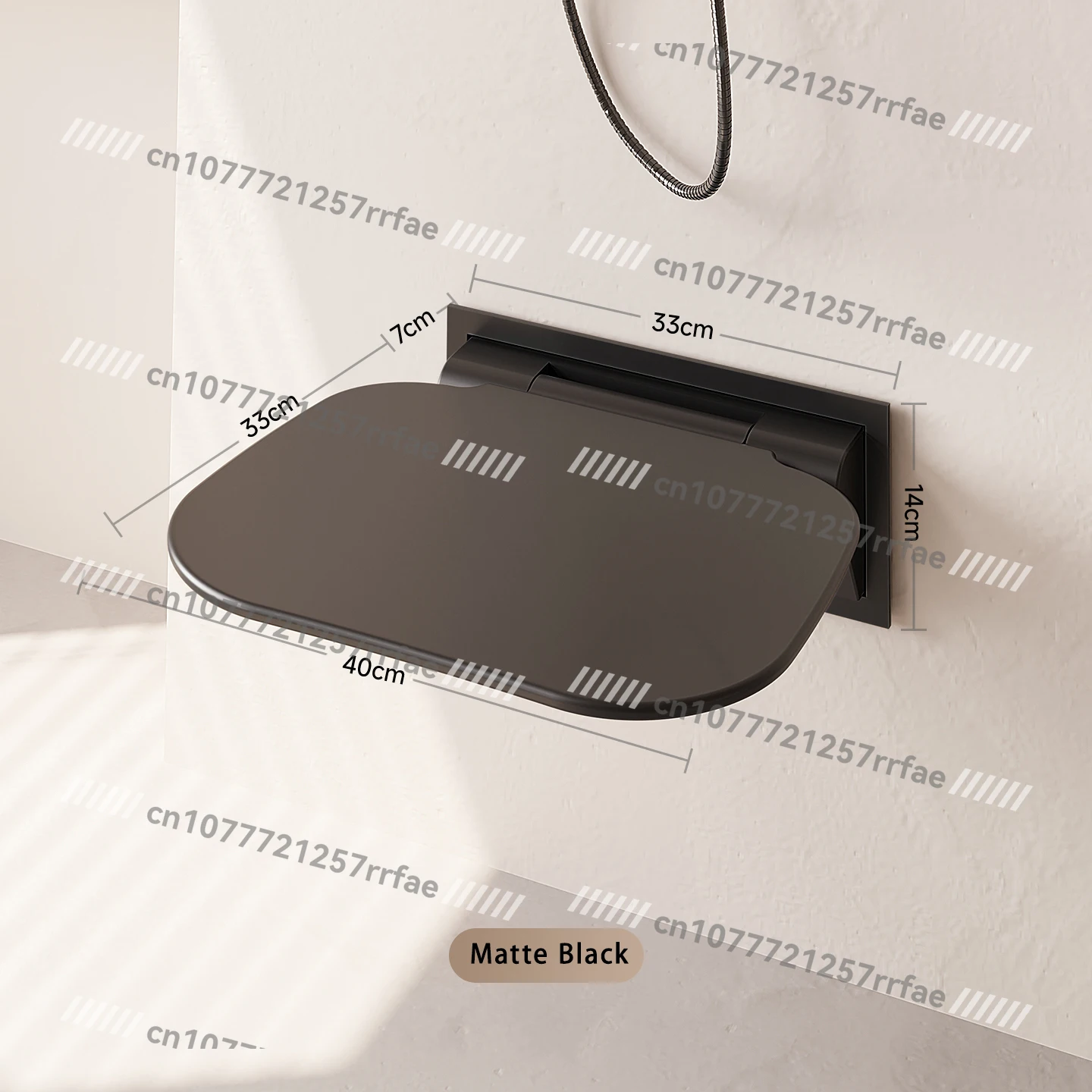 Aan de muur gemonteerde opvouwbare douchestoel, opvouwbare badbank, antislip badstoel, ruimtebesparende kruk