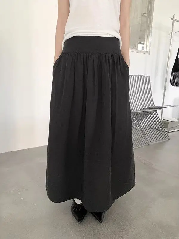 

Повседневная однотонная плиссированная юбка ForloveNancy, весна-лето 2026, молодежная, со средней талией, прямого кроя, фасон «летучая мышь»