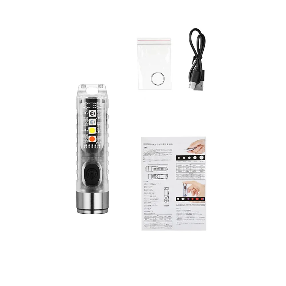 

Super Bright Mini Keychain Flashlight Rechargeable with Magnetic Base LED Flashlight Multifunctional Waterproof
