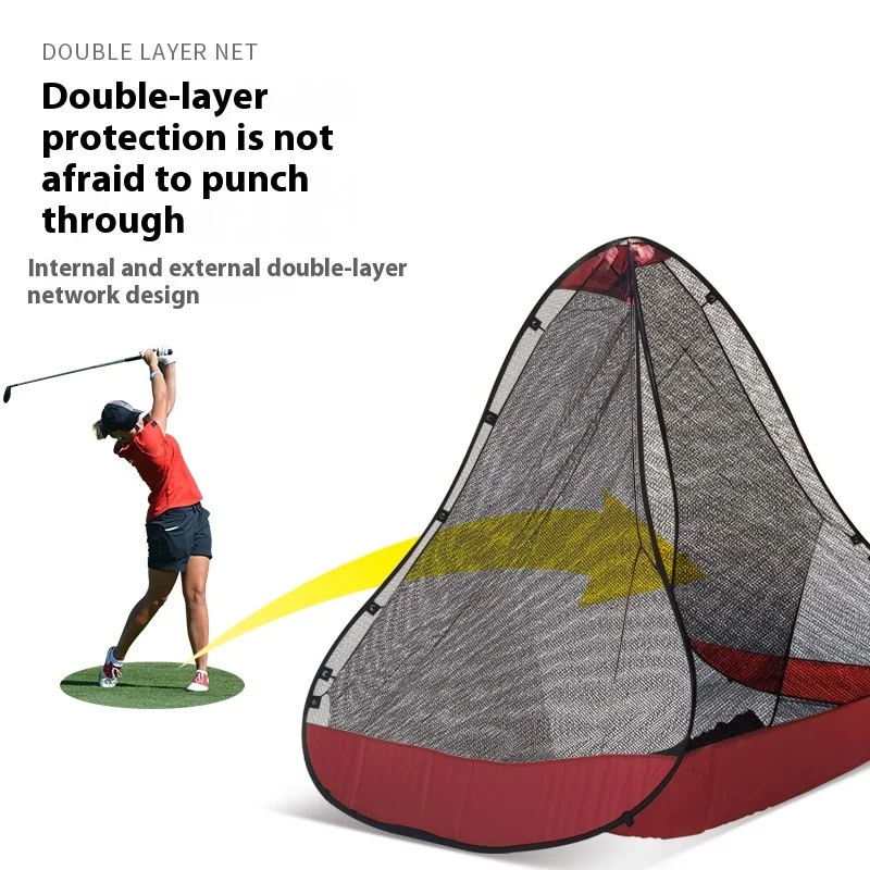 

Portable Double Layer Foldable Strike Net GP Indoor/Outdoor Golf Practice Swing Trainer with Cutting Rod Net Systems Trainer