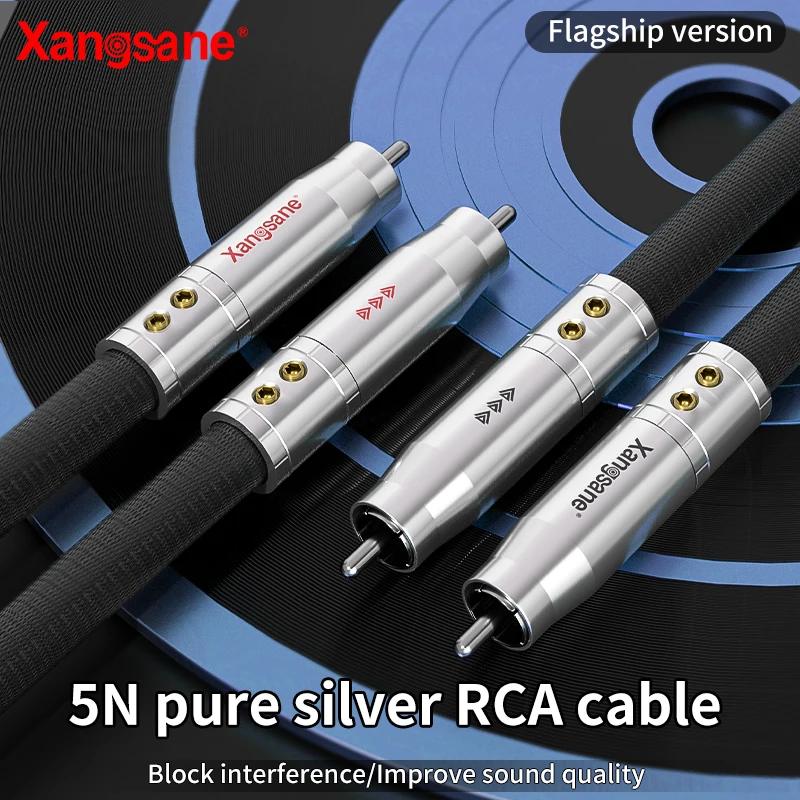 Xangsane 5N pure silver hifi RCA audio cable CD amplifier front and rear stage connection cable pure silver signal cable