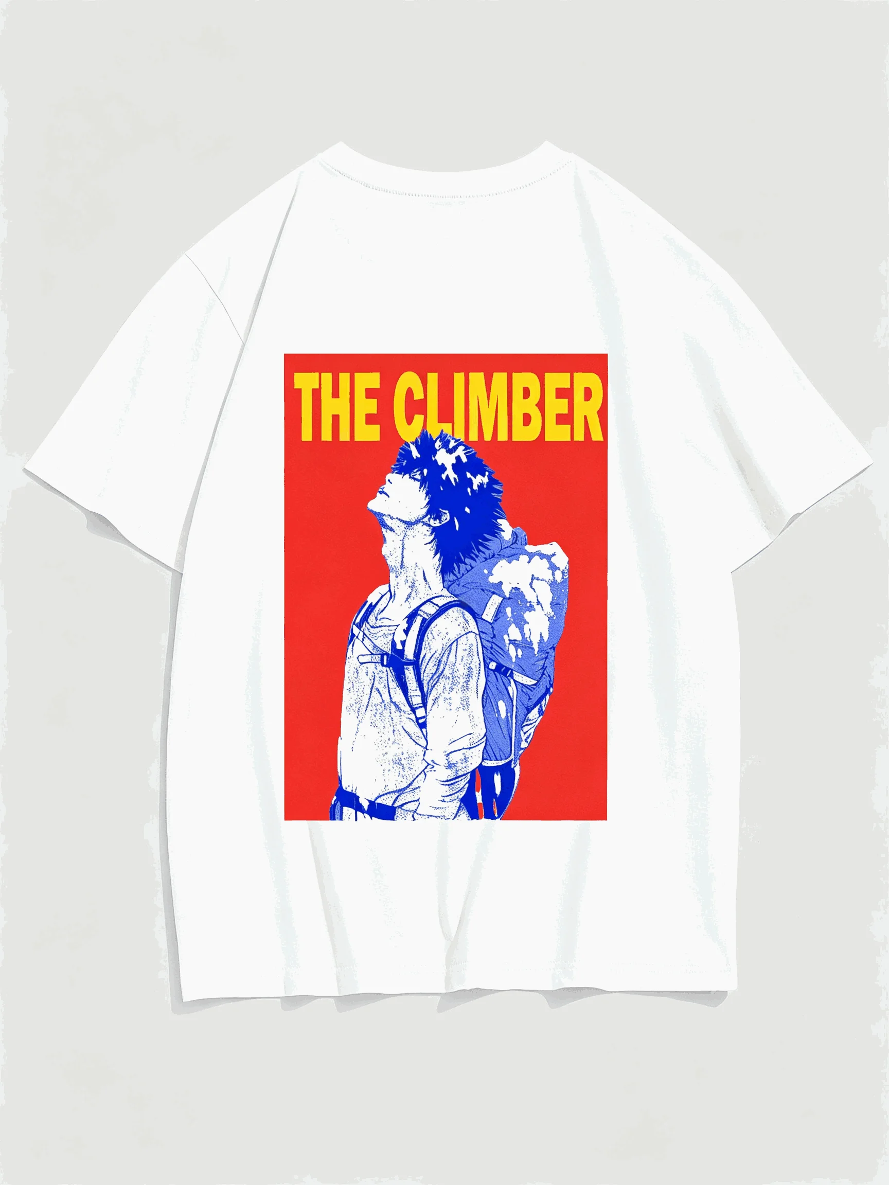 The Climber Printed Cotton Neutral O-Neck Short Sleeve Streetwear Trendy Cotton Oversized Unisex high quality Vintage Loose soft