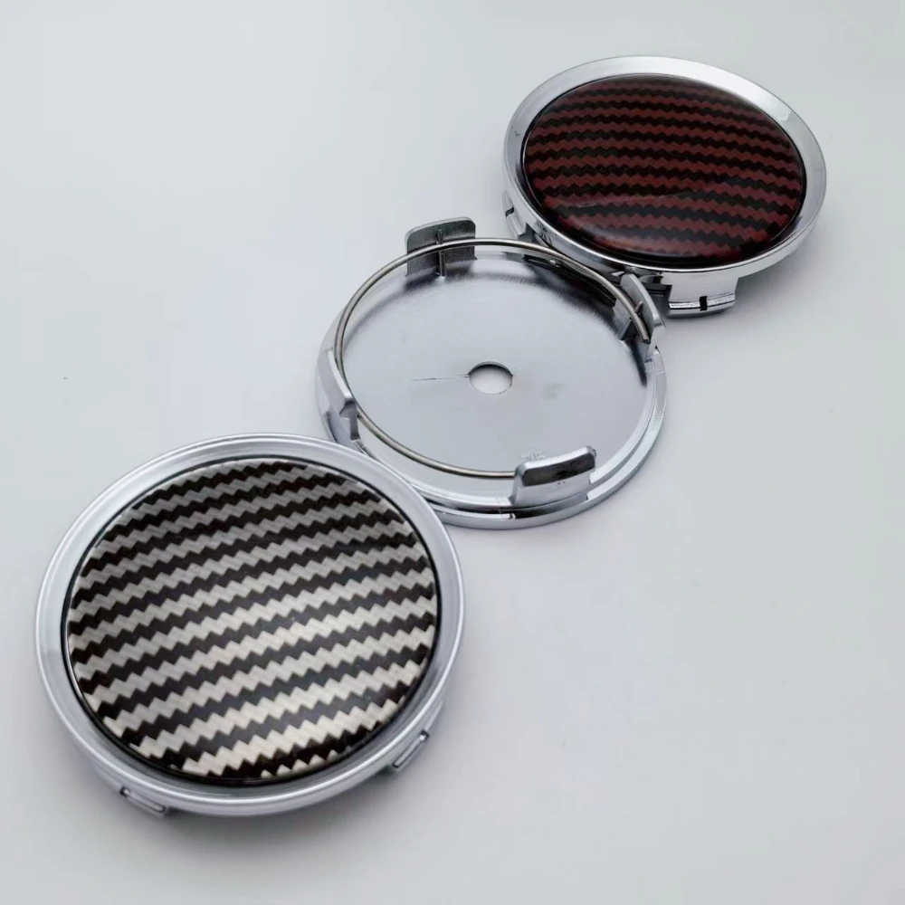 4pcs 75MM 70MM No Logo Epoxy Resin Emblem Car Wheel Center Caps Carbon Fiber Badge Wheels Hub Cap Rim Hubcaps Cover Accessories 3