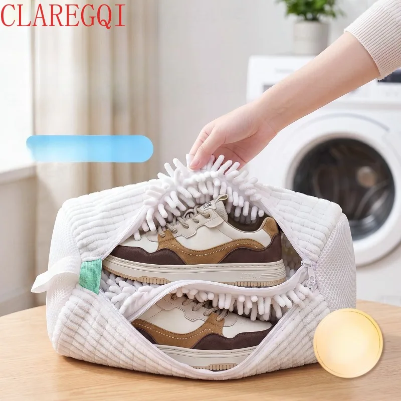 Sac de lavage pour chaussures, exclusif pour les nettoyeurs à sec, machine à laver les chaussures, sac de lavage anti-déformation, accessoire pratique, réutilisable.