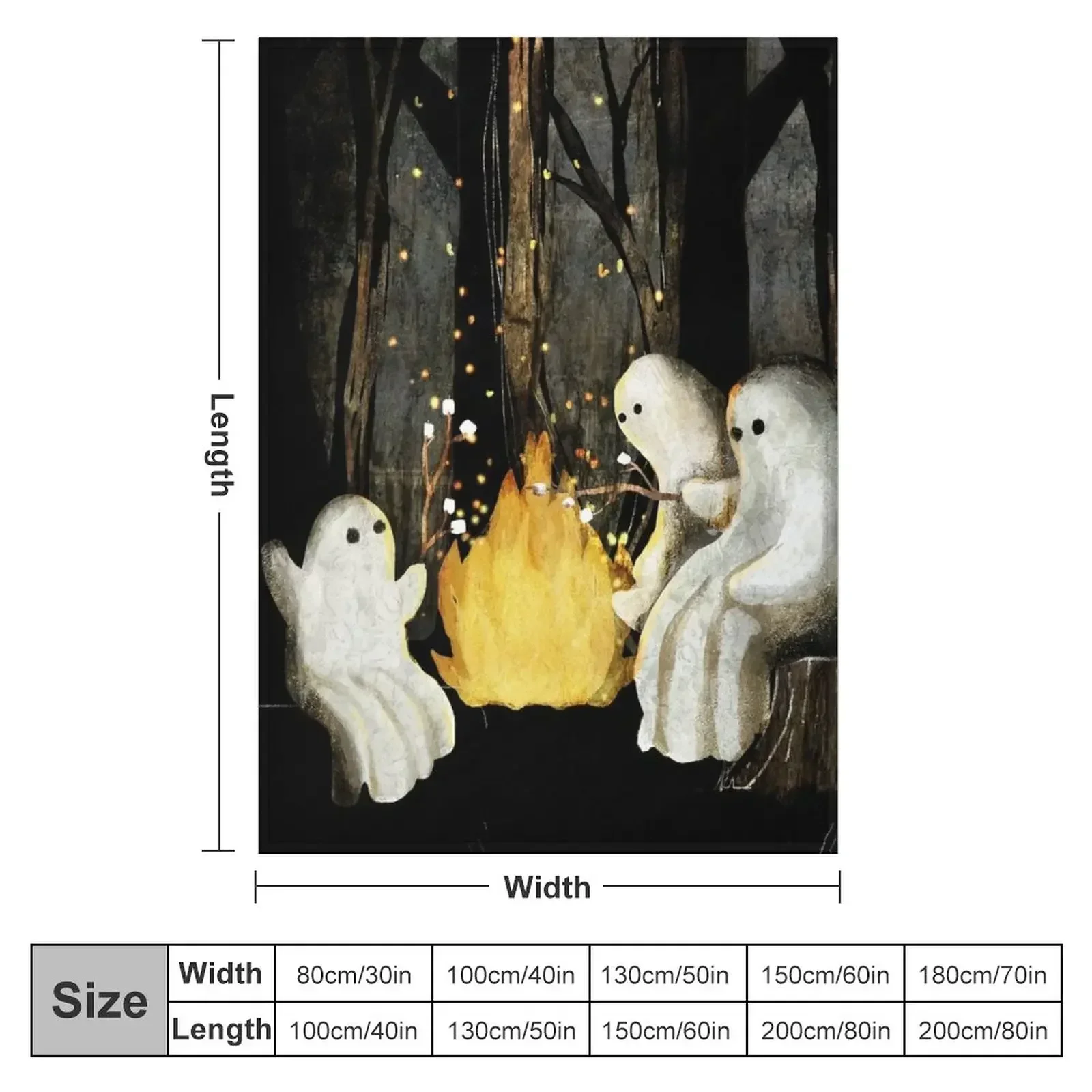 Marshmallows and ghost stories Throw Blanket couch cozy soft plush fuzzy picnic outdoor blanket