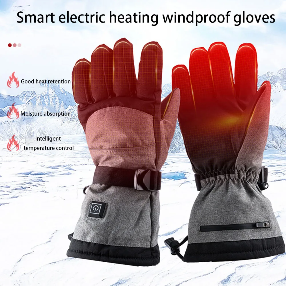 3/2/1pcs Electric Heated Motorcycle Gloves Heating Waterproof Mittens Touch Screen Hand Warmers Snowboard Gloves for Men Women