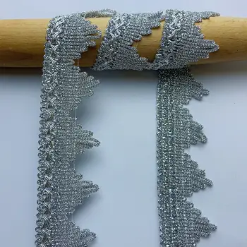 每包4米/13.12英尺金色蕾絲花邊,寬幅,適用於縫紉、帽子、窗簾、連衣裙等,可作為DIY手工工藝品絲帶或布料裝飾。 10 最佳銷售 奢華蕾絲 - №9