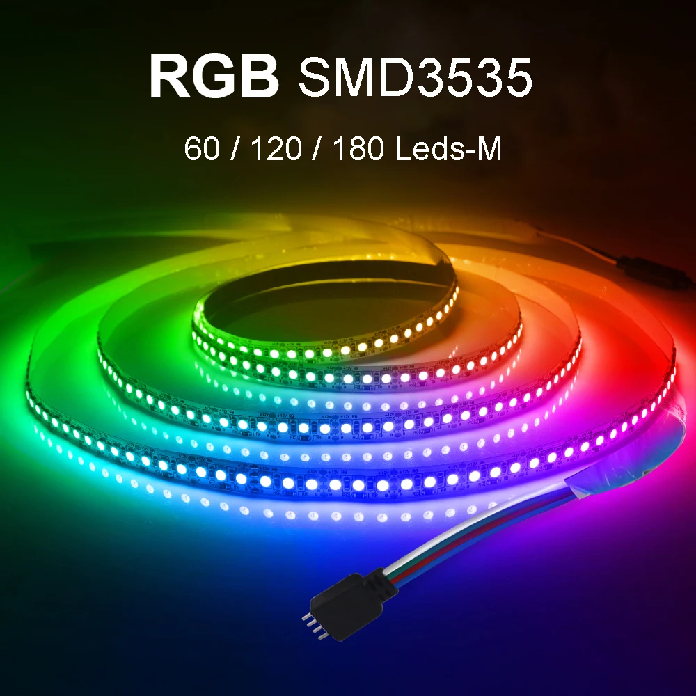 5M 3535 SMD 5mm 8mm 10mm PCB 60 LEDs 120 LEDs 180 LEDs RGB LED Strip Color Changeable 12V DC Flexible Tape Ribbon TV Backlights