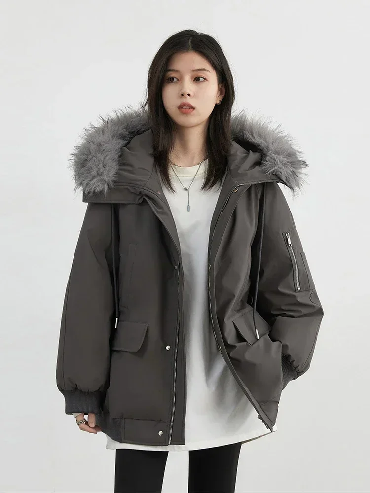 CHIC VEN-Manteau à capuche pour femme, Parkas pour femme, Vêtements de travail, Veste de bureau, Vêtements chauds, Optique, Automne, Hiver, 2024