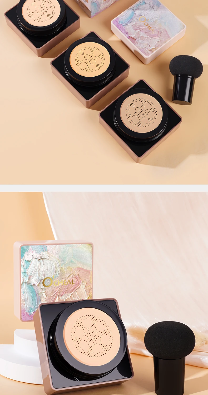 O'CHEAL Mushroom Cushion CC Cream Gesichts-Make-up Luftige Abdeckung Langanhaltend Feuchtigkeitsspendend Wasserfest Ölkontrolle Concealer BB Cream – Detail 16