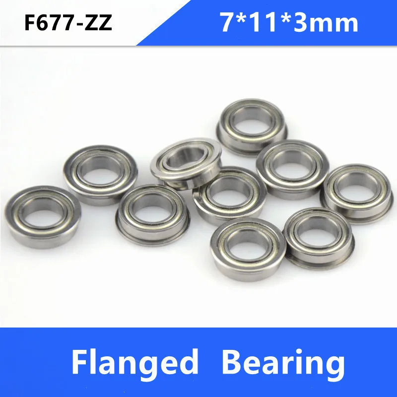 

50/100pcs Flange bearing MF117ZZ LF1170ZZ F677ZZ Flanged Shielded Miniature deep groove Ball Bearings 7*11*3 mm