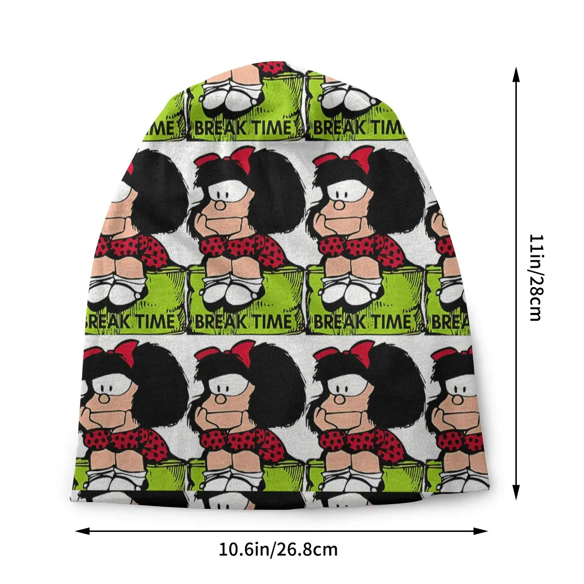 وقت الراحة الجلوس والاسترخاء موقف Mafalda الكرتون الهزلي قبعة البلوز الأطفال رقيقة الدافئة قبعة الذكور البوليستر قبعات