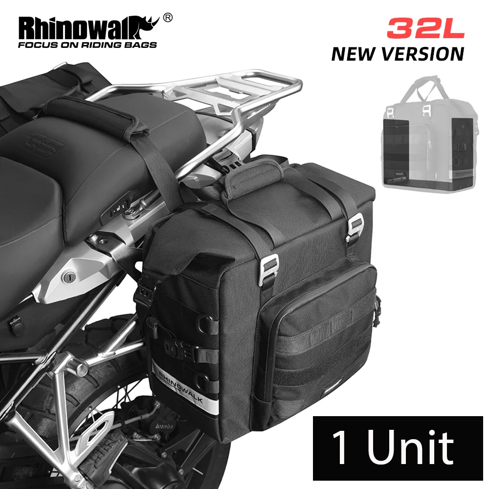 

Rhinowalk Motorcycle Side Bag 25L Waterproof Quick Release Saddle Bag 1 Piece Motor Hard Rack Bag Luggage With PP Plates