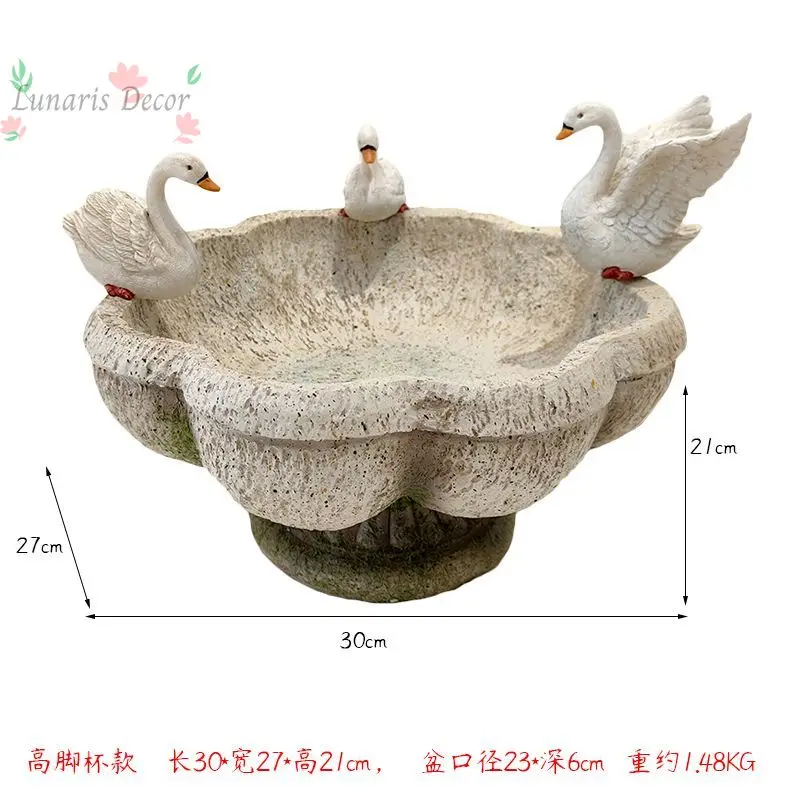 Cute resin swan balcony decoration layout courtyard garden creative hydroponic flower pot