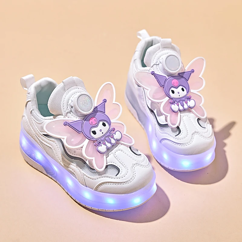 Zapatos de patinaje sobre ruedas para niños, zapatos para caminar para deportes al aire libre a la moda, nuevos zapatos con luz LED, zapatillas bonitas para niños para niña 2025