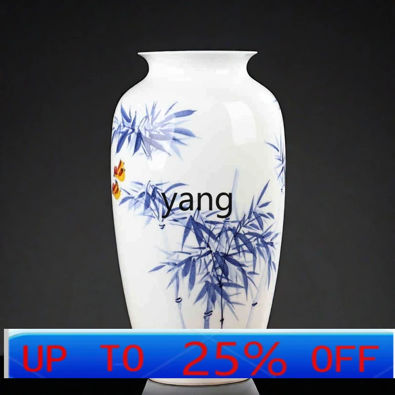 

CX ceramics hand-painted meilan bamboo chrysanthemum vase ornament Chinese living room flower arrangement home decoration