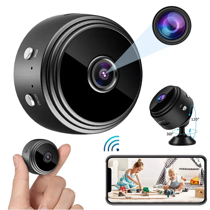 

Magnet A9 Mini Wireless Security Camera WiFi 720P HD Mini Voice Cameras for Home Security Battery Operated Surveillance Camera