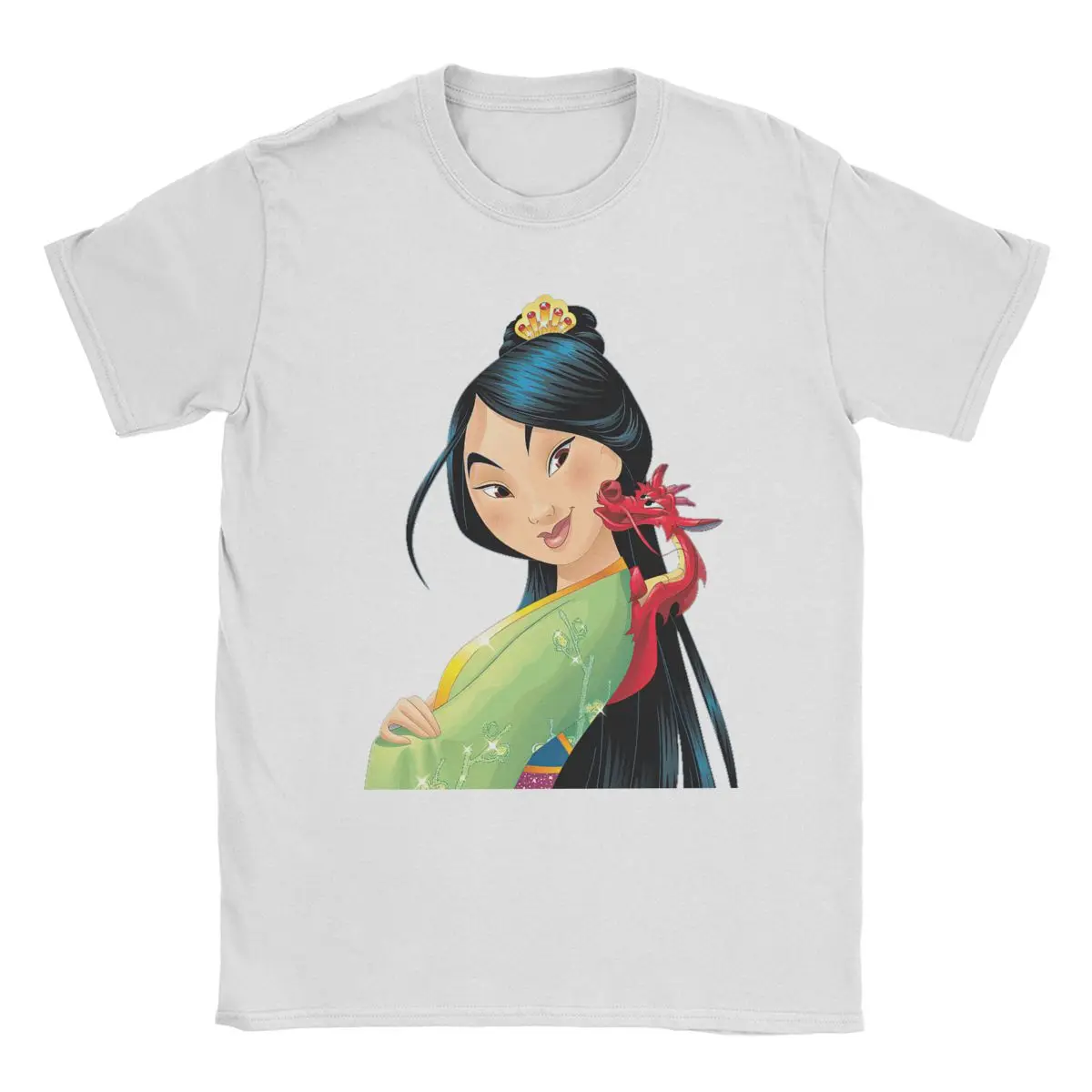 Men Women's Mulan Princess Mushu T Shirt Cotton Tops Casual Short Sleeve Crewneck Tee Shirt Plus Size T-Shirts