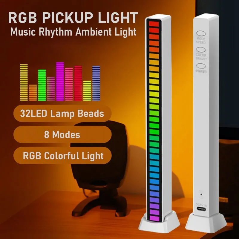 RGB Light LED Sound Control Pickup Lights Music Rhythm Ambient Lamp Atmosphere Night Lights For Car Room TV Game Decora