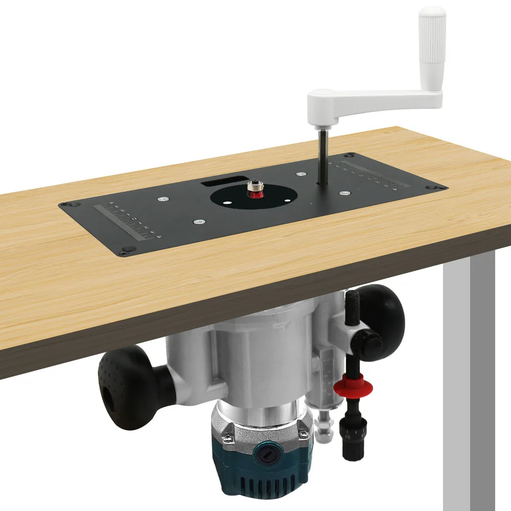 Rand Trimmen Machine Hijsen Omgekeerde Basis Omgekeerde Plaat Elektrische Houtfreesbasis Hand Aangezwengelde Verstelbare Basis