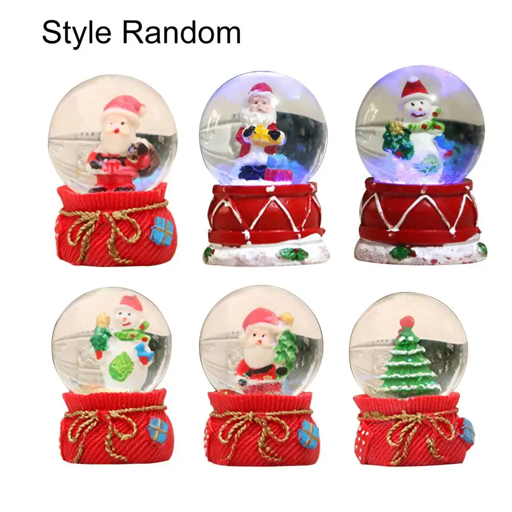 

Christmas Glass Snow Globe Decor Holiday Decor Glowing Crafts Santa Claus Tree Snowman Glass Ball Ornament Home Decoration