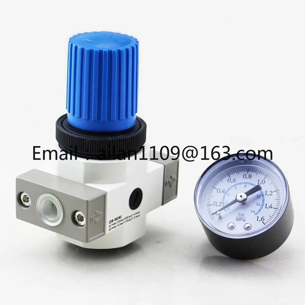 OR-02 MINI Air Source Treatment Mini Pneumatic Air Pressure Regulator with Gauge  OR MINI MIDI MAXI Type