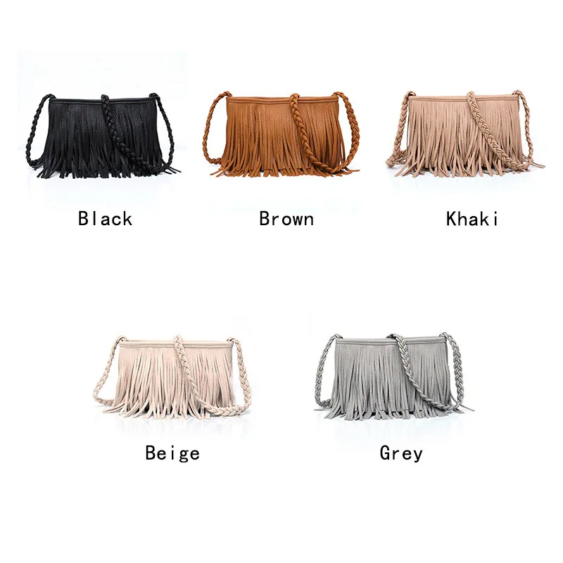 

Popular Women's Trendy Soft Surface Hand-woven Tassel Bag Single Shoulder Crossbody Bag Small Bag