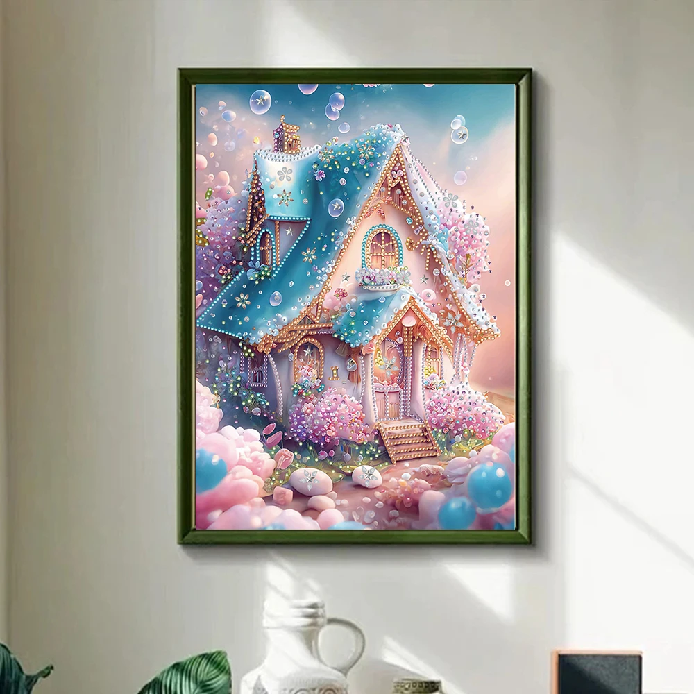 HOMFUN 5D pittura diamante fai da te forma speciale trapano casa delle fate paesaggio cristallo ricamo strass decorazione della parete di casa