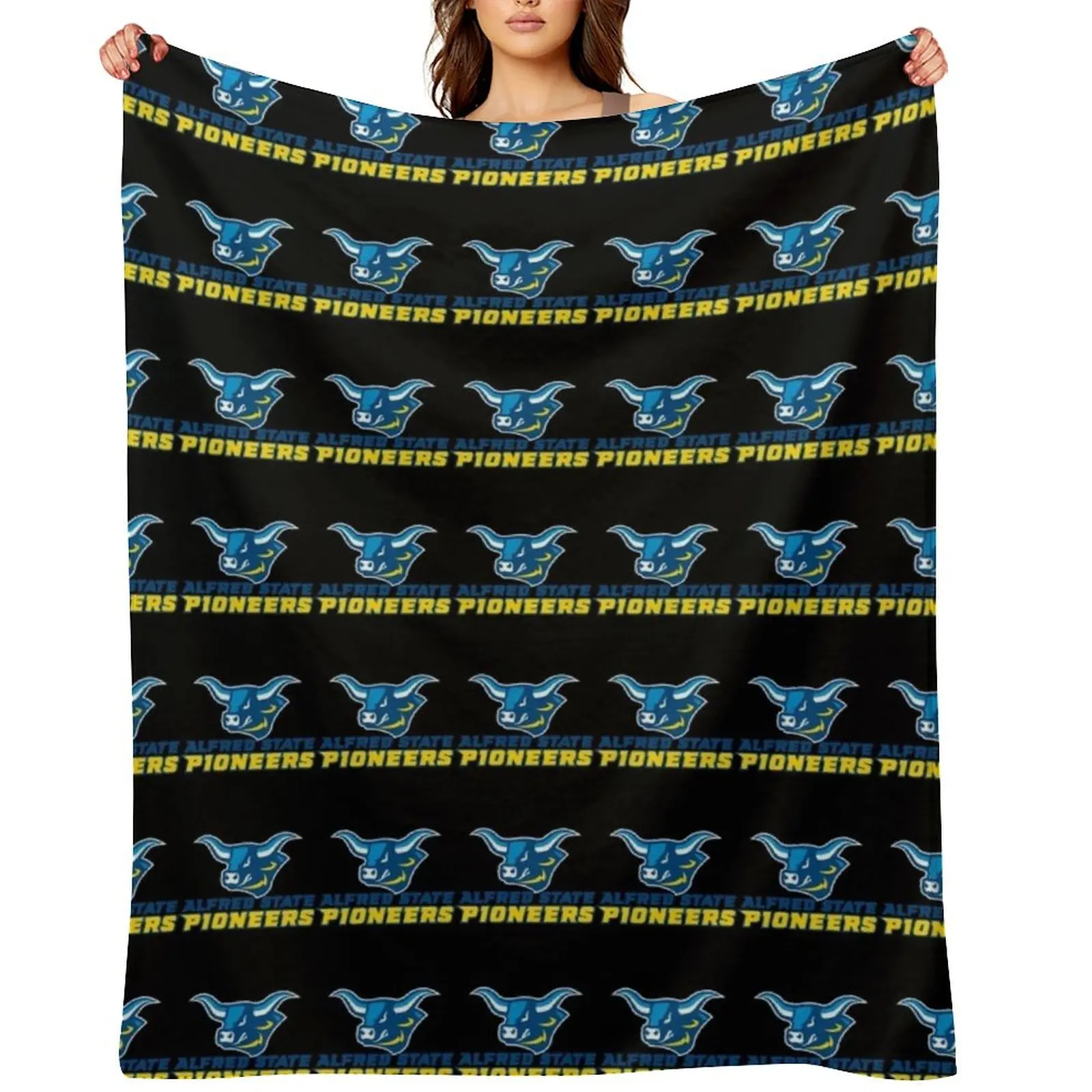 alfred state pioneers-merch Throw Blanket for babies Giant Sofa warm winter Soft Decorative Beds Furry Blankets