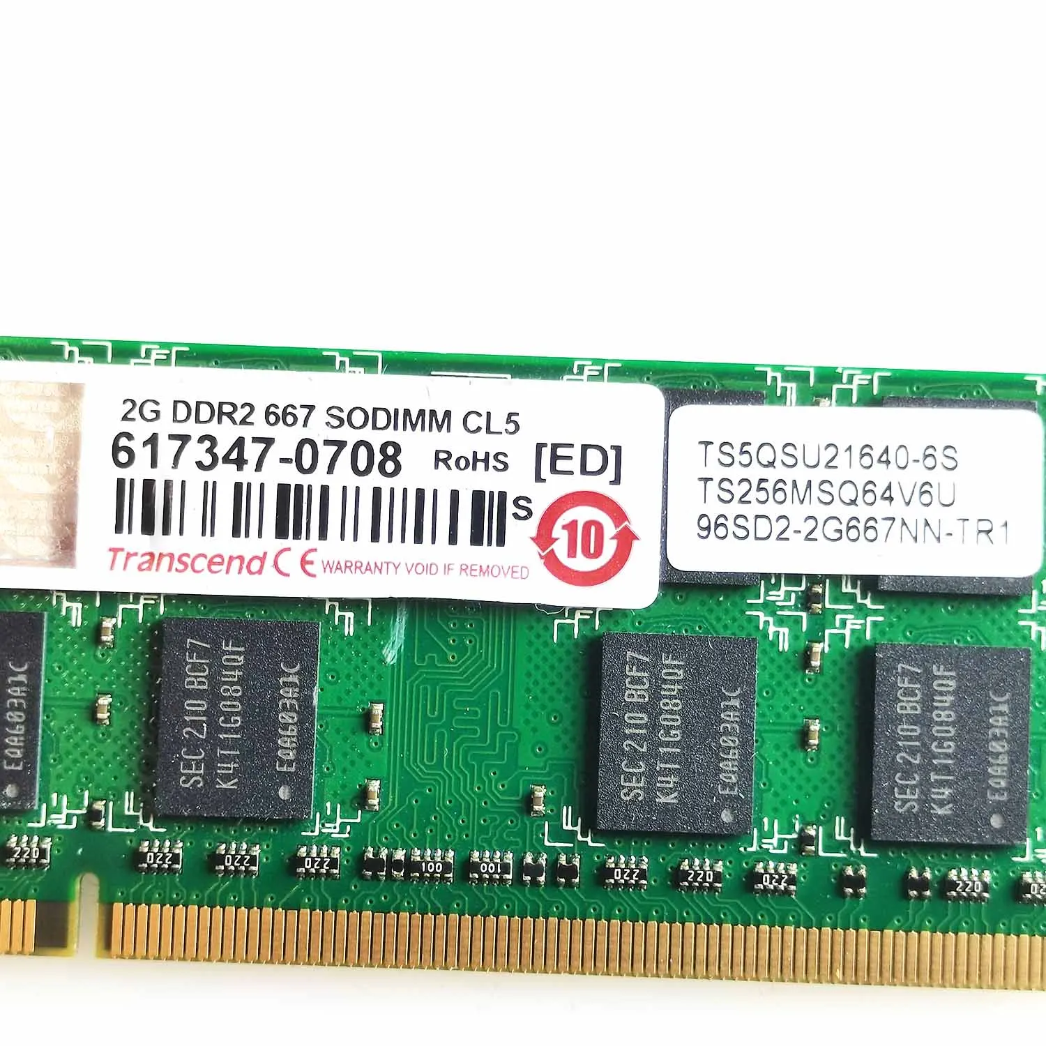 TS5QSU21640-6S 유리 컨트롤패널 터치패드, 617347-0708 2G DDR2 667 SODIMM CL5