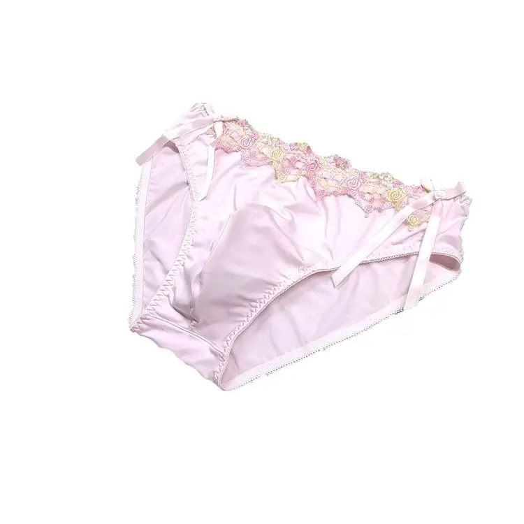 Handmade Man\'s Lace Soft Silky Touch Briefs Live Show Dance Panty DJ Club Sexy Costumes Private Party BF Harajuku