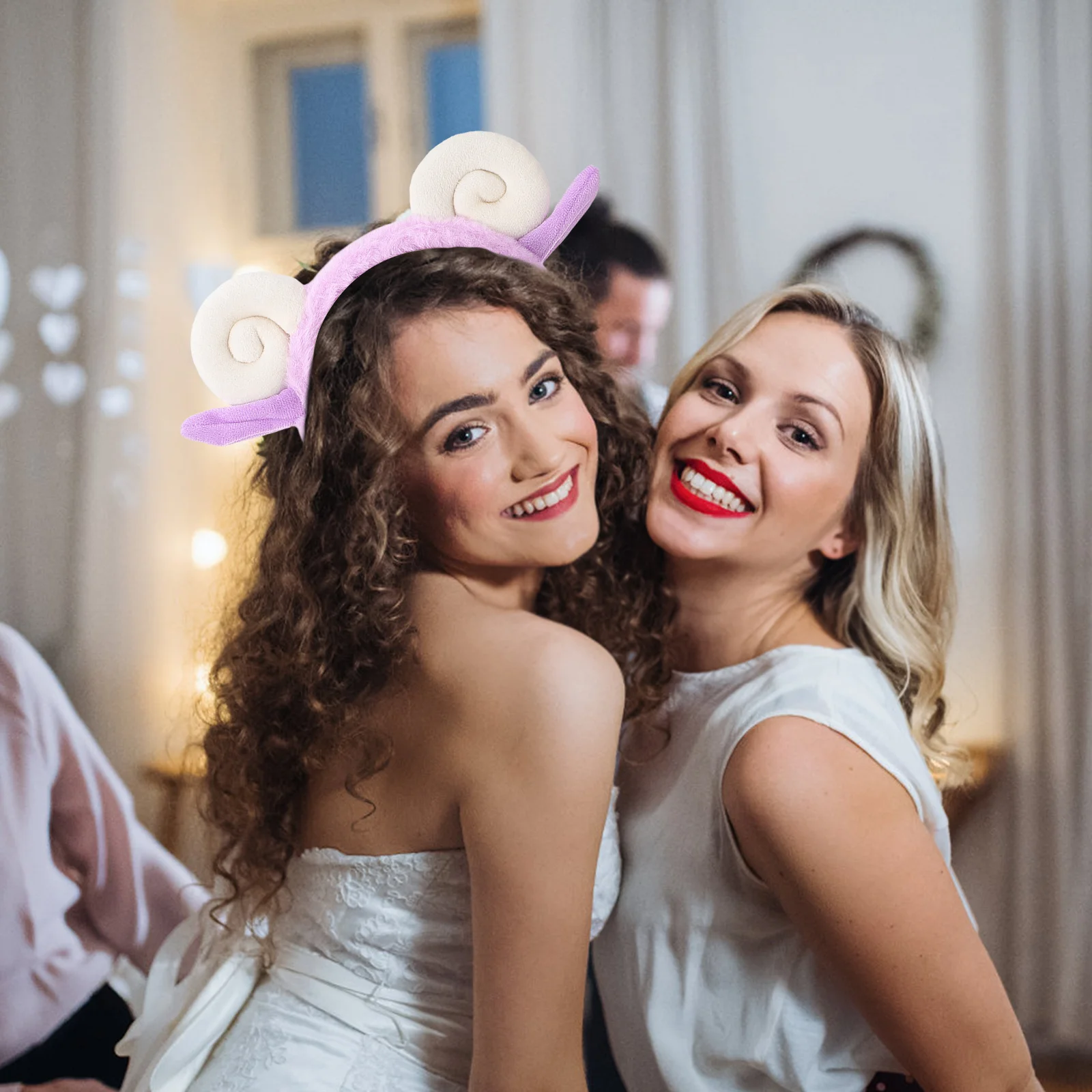 الأغنام القرن عقال لطيف شعر الضأن هوب ل تأثيري حفل زفاف هالوين زي ديكور الحيوان غطاء الرأس الشعر