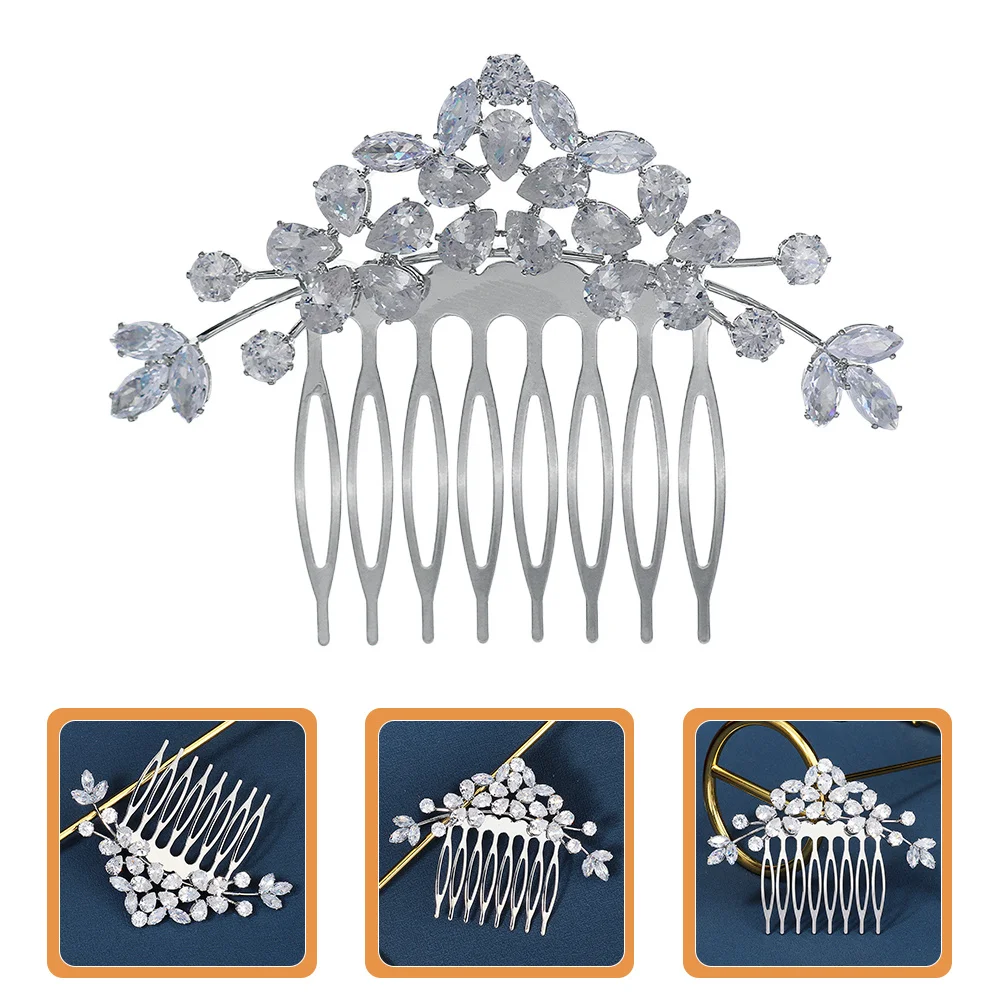 

Sparkling Rhinestone Hair Comb Lightweight Bridal Wedding Headpiece Decorative Comb For Party Festival Dance Photography