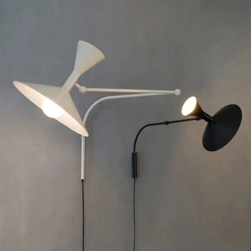 

Minimalist Nordic Retro Modern Wall Lamp Long Pole Rocker Arm Design for Living Room Bedroom Study Decorative Lighting Fixture
