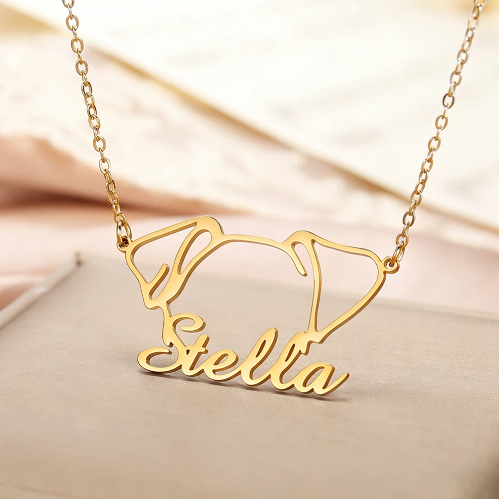 Collar con Nombre de Perro Personalizado para Mujeres y Hombres, Colgante con Nombre de Mascota, Cadena, Regalo Conmemorativo para Amantes de los Perros, Joyería de Acero Inoxidable