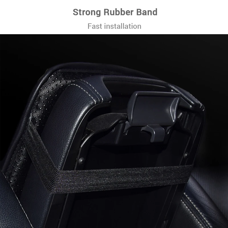 SEAMETAL Carbon Fiber PU Leather Car Armrest Mat Non Slip Center Console Arm Rest Protection Cushion Auto Armrests Box Cover Pad