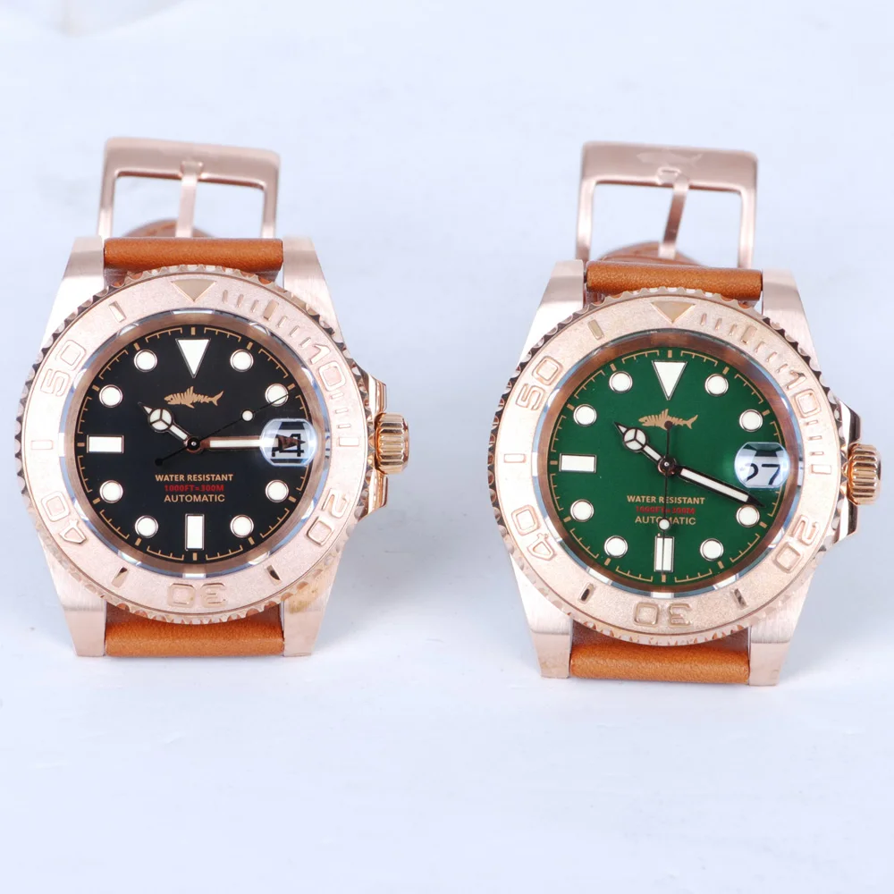 Heimdallr Men's Bronze Diver Watch 40.5mm Green Dial Sapphire Glass NH35 Automatic Movement 30Bar Waterproof C3 Luminous