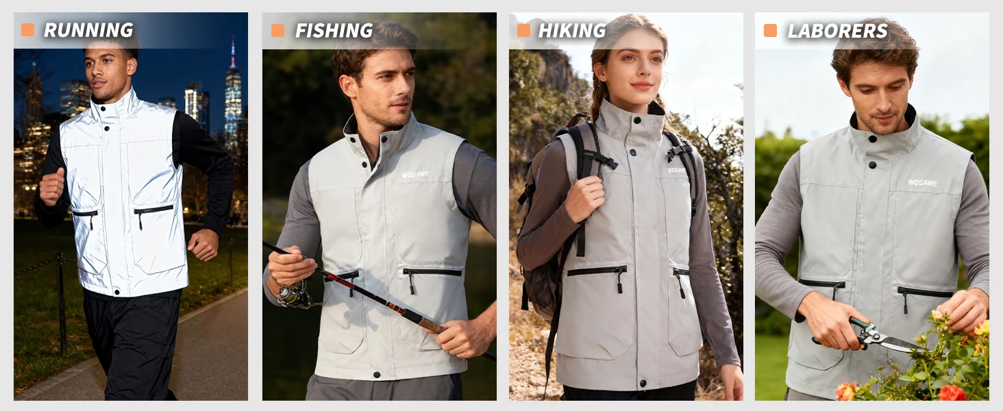 WOSAWE Hohe Sichtbarkeit Radfahren Weste Winddicht Mountainbike Jacke Ärmellose Gilet Herbst MTB Rennrad Weste ﻿ – Detail 18