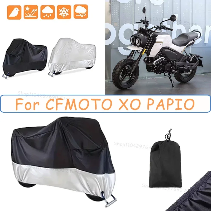 210D Oxford Motorcycle Cover Waterproof All Season UV Protection For CFMOTO XO PAPIO Anti-Tear Windproof Motorbike Cover