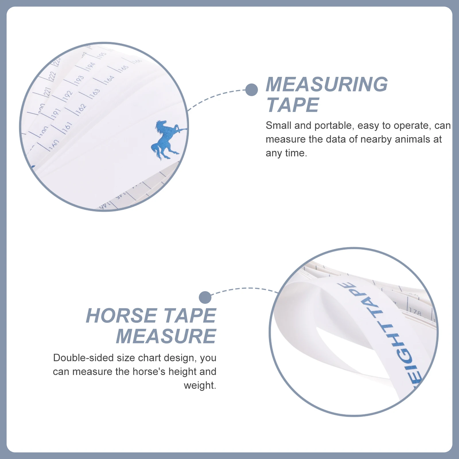 Horse Tape Measure Pvc Flexible Livestock Measuring Tool For Farm Animal Weight Height Bust Portable Professional Reusable Soft