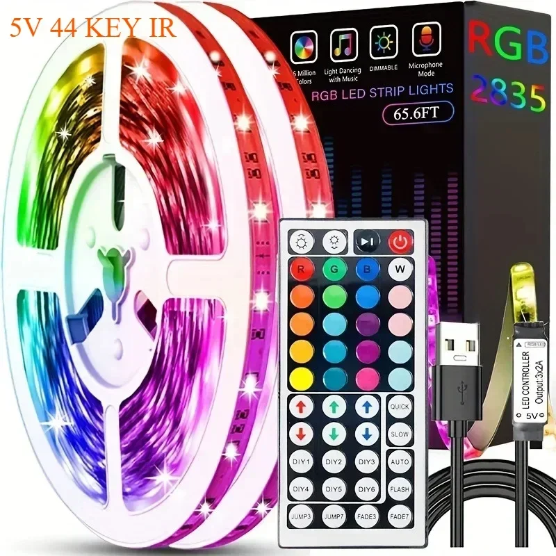 

Nexillumi 5050 RGB LED Strip Lights, 5m/10m/20m/Bluetooth APP Control Music Sync Ribbon with 12V/24V Adapter for Decor