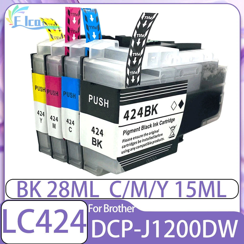 

LC424 LC 424 LC424XL картридж для картриджа Brother LC424, совместимый с принтером Brother DCP-J1200DW DCP-J1200W DCP-J1200WE