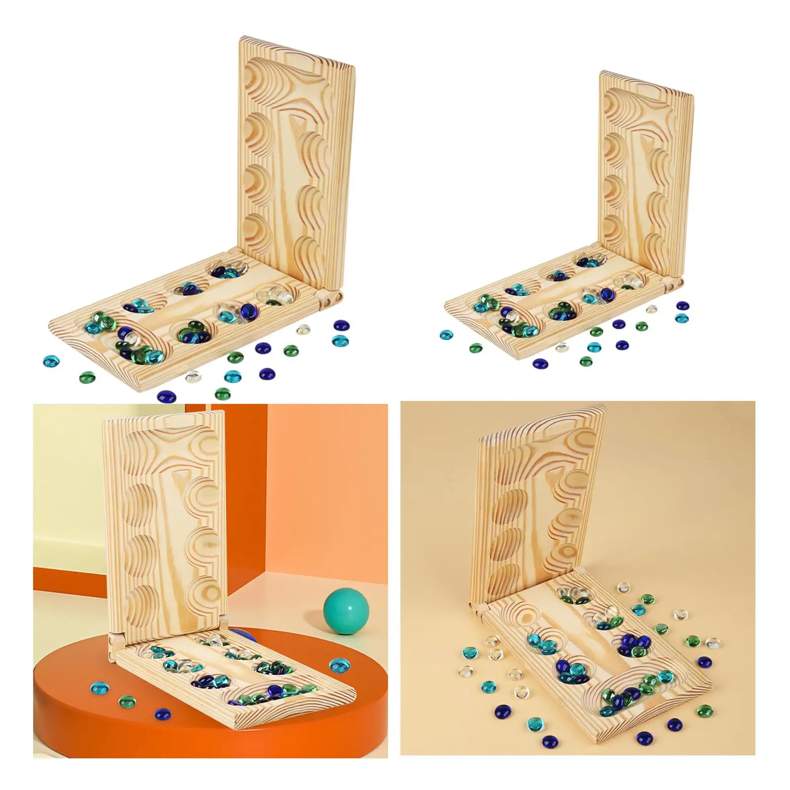 Mancala-Jeu de société portable avec perles, pour 2 joueurs à partir de 7 ans