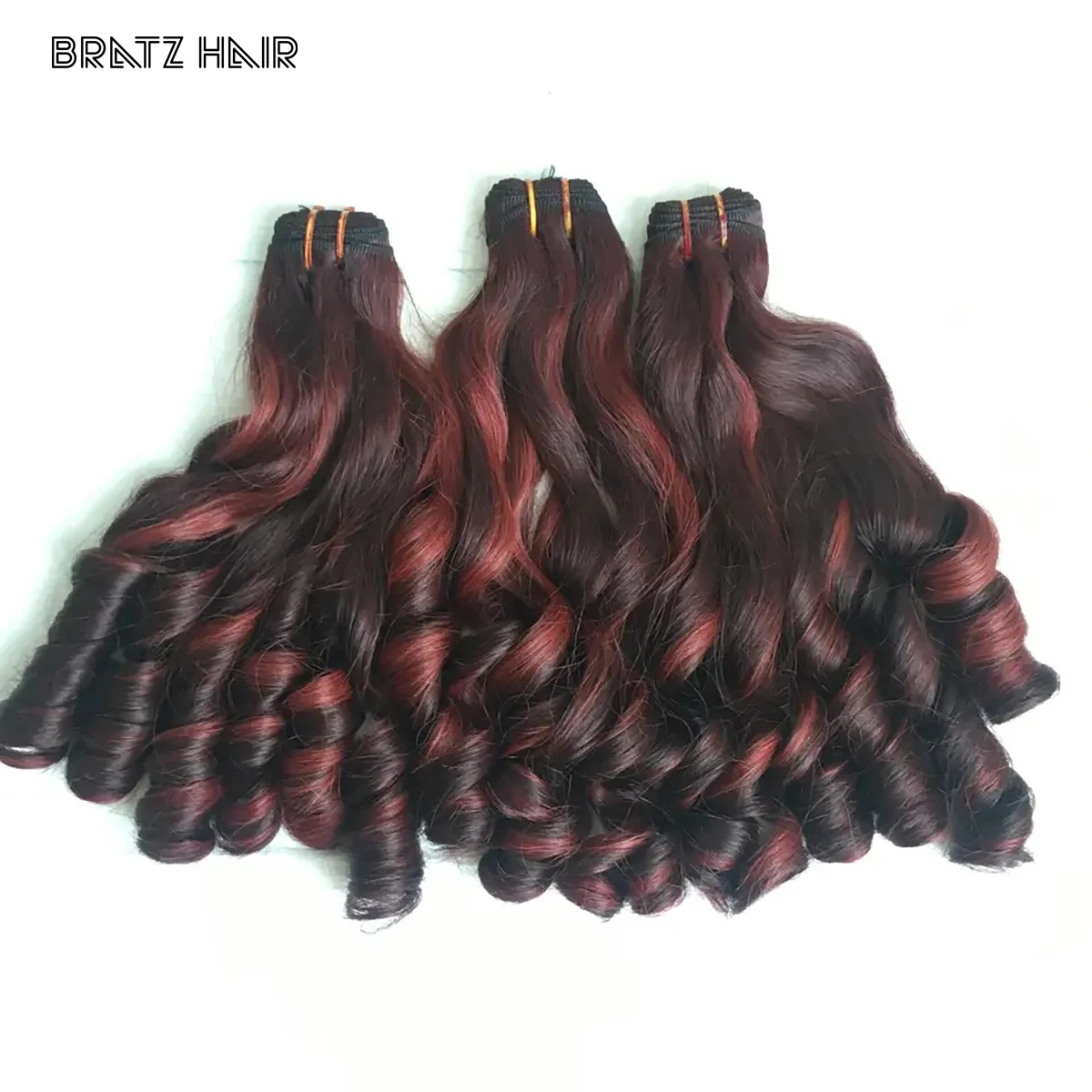 نطاط الأحمر تسليط الضوء على Funmi مجعد لا ذرف متشابكة إغلاق أمامي لصنع شعر مستعار سوبر مزدوج مسحوب 100 جرام تسليط الضوء على حزم