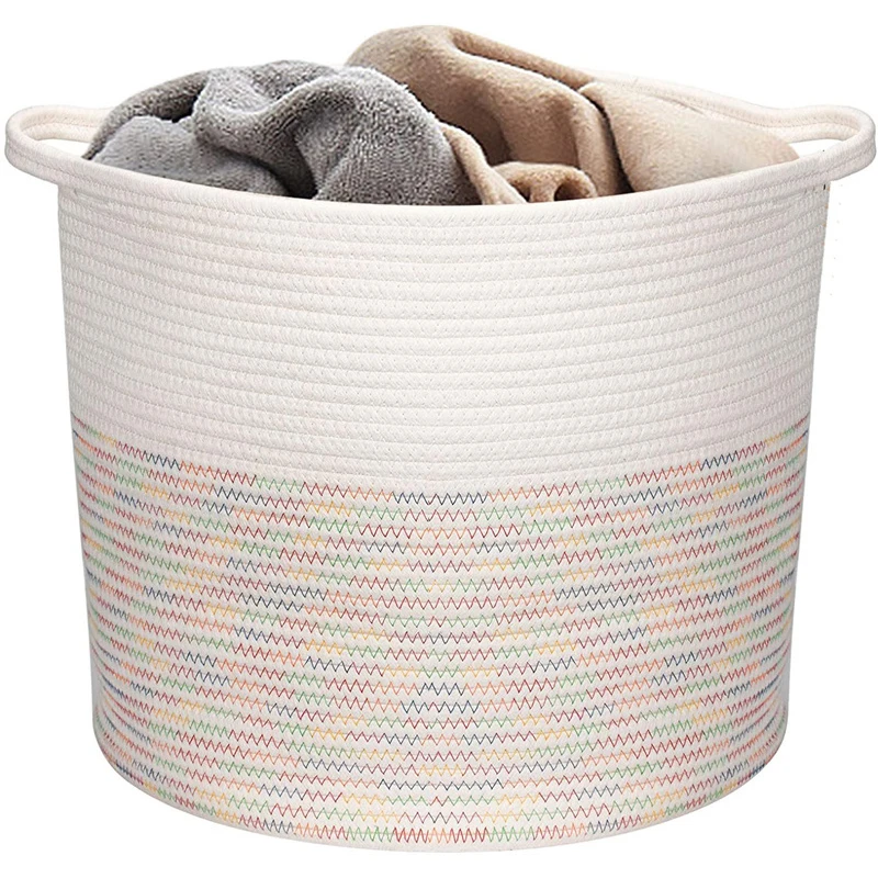 

Nordic Fabric Cotton and Linen Clothes Sundries Desktop Storage Box Storage Basket Folding Toy Storage Basket