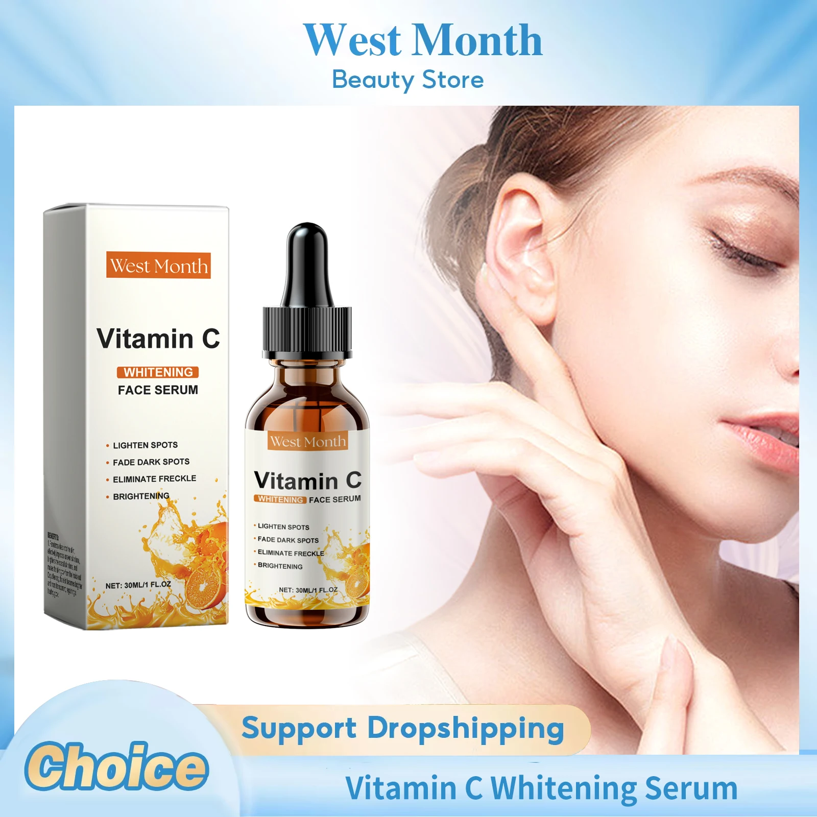 

Vitamin C Whitening Serum Brightening Moisturizing Lighten Improve Dullness Lifting Firming Smooth Wrinkle Remover Face Essence