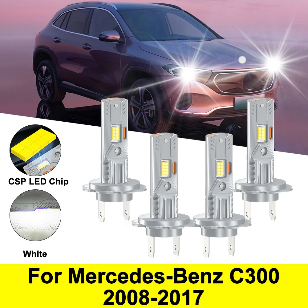 

30000LM Автомобильная светодиодная фара Canbus 6000K CSP чипы дальнего и ближнего света, супер яркая 12 В для Mercedes-Benz C300 2008-2017 Plug and Play