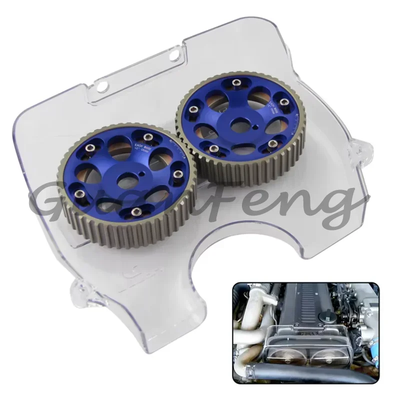 Cam Pulleys + Cam Cover for Supra JZA70 90-93 Mark II/Cresta/Chaser JZX81 90-92 JZX90 92-93 Soarer JZZ30 91-93 1JZ-GTE