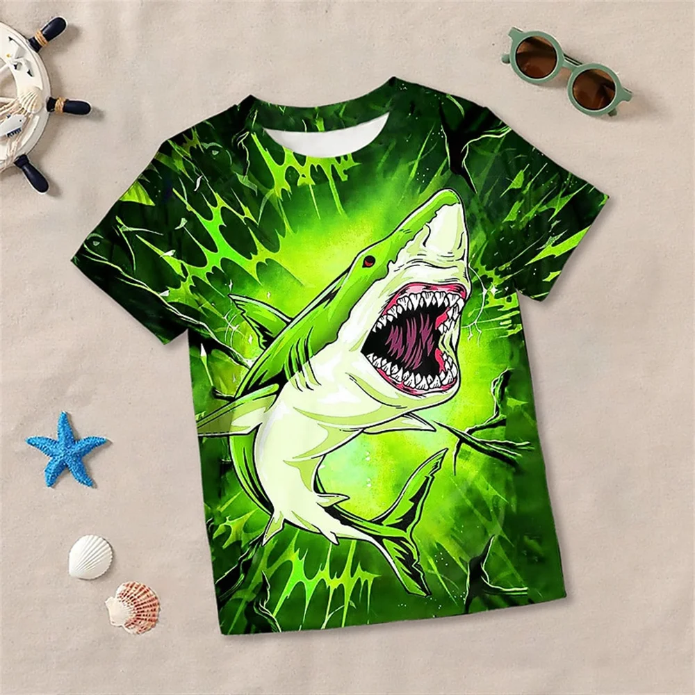 

Retro Summer Animal Shark 3d Print Boy Birthday Clothes Boy T Shirts Kids T Shirt For Boys Short Sleeve Top Tee